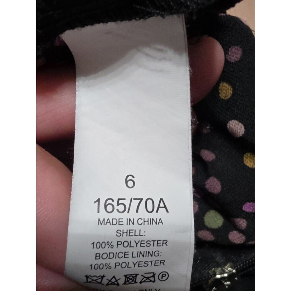kate spade Black Jumpsuit with Pink, Purple & Gold Polka Dot Print - Picture 4 of 4